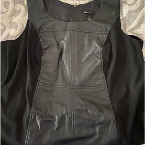 Black faux leather dress